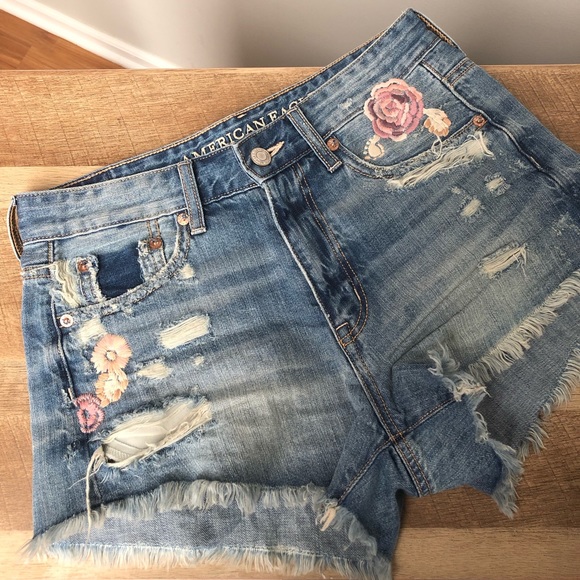 American Eagle Outfitters Pants - AE Hi Rise Festival Embroidered Shorts